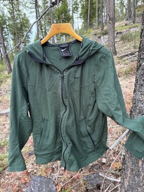 Nike Men's Dark Green Full-Zip Hooded Jacket medium heavy